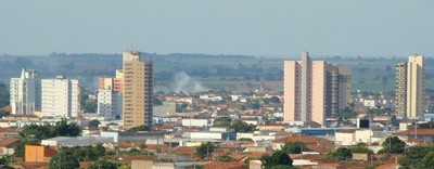 Foto panorâmica da área central de Birigüi