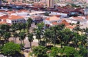 Foto área da Praça Dr. Gama e parte do centro da cidade.